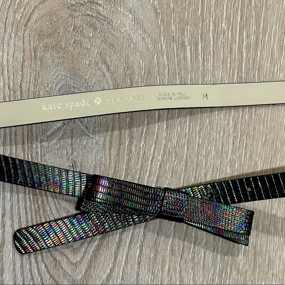 KATE SPADE Iridescent Rainbow Genuine Leather Belt - Made in ITALY